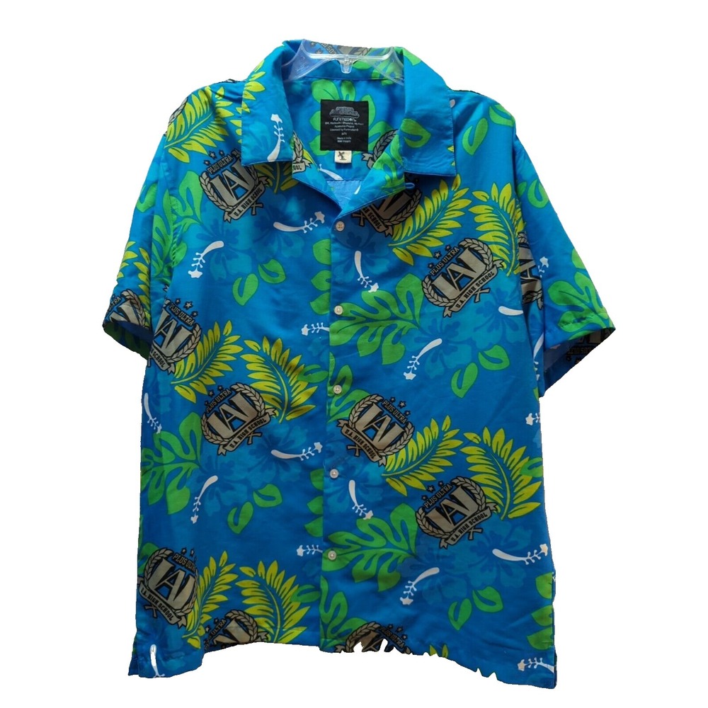 My Hero Academia Men's tropical Hawaiian shirt L Large blue green